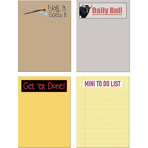 Stonehouse Collection Funny Sticky Notes -  4 Assorted Sticky Notepads (Sticky Notes No.1)