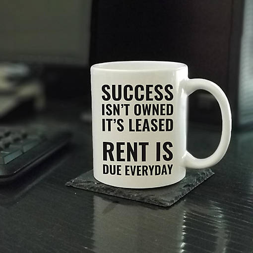 Success Leased Rent Due ceramic mug