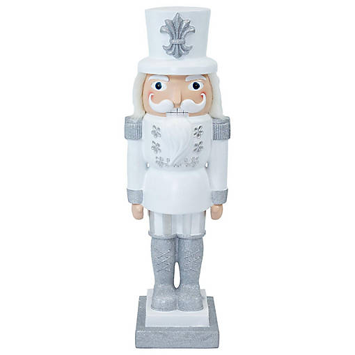 Sunnydaze 37" Sterling the Silver Christmas Nutcracker Statue