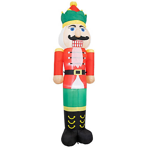 Sunnydaze Nathaniel the Nutcracker Christmas Inflatable - 8' H