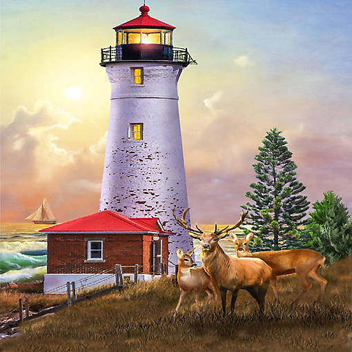Sunsout Crisp Point Lighthouse 500 pc  Jigsaw Puzzle