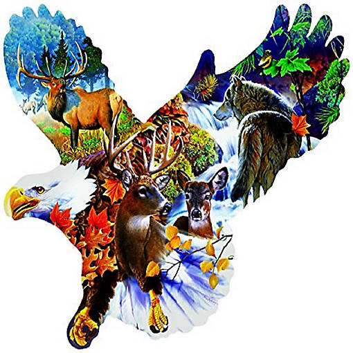 Sunsout Forest Eagle 1000 pc Special Shape Jigsaw Puzzle