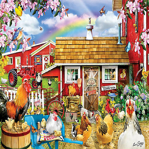 Sunsout Springtime Chickens 1000 pc  Jigsaw Puzzle