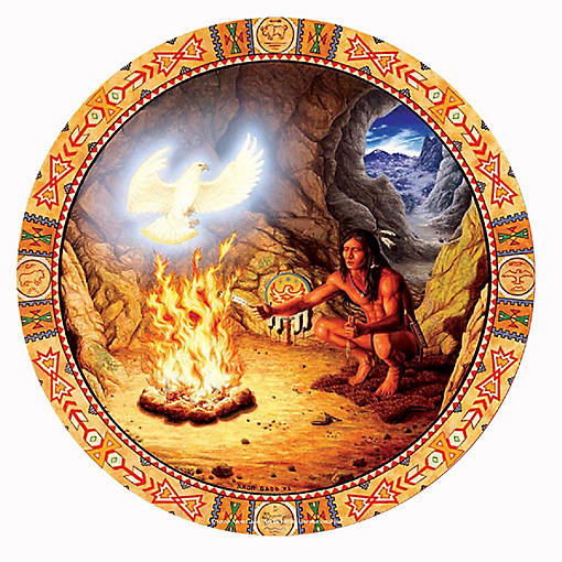 Sunsout White Eagle 500 pc Round Jigsaw Puzzle