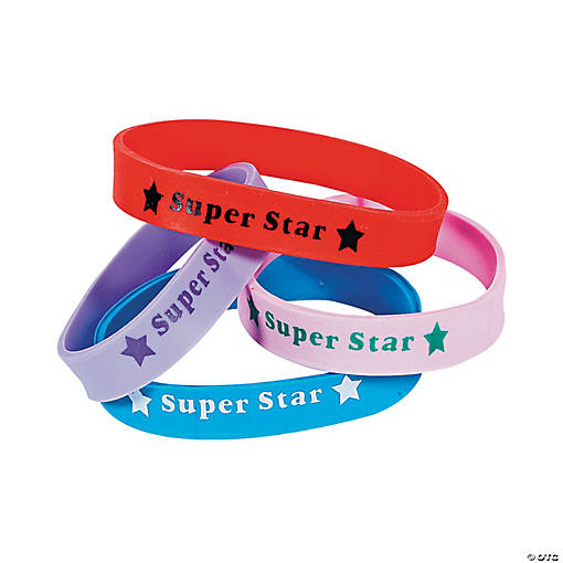 Super Star Rubber Bracelets - 24 Pc.