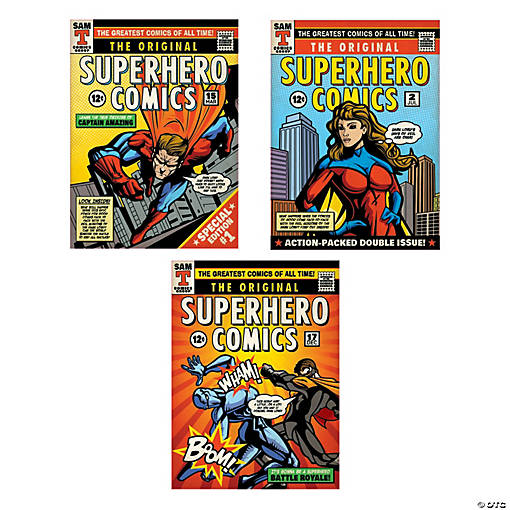 Superhero Comic Wall Clings - 3 Pc.