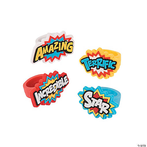 Superhero Rings - 12 Pc.