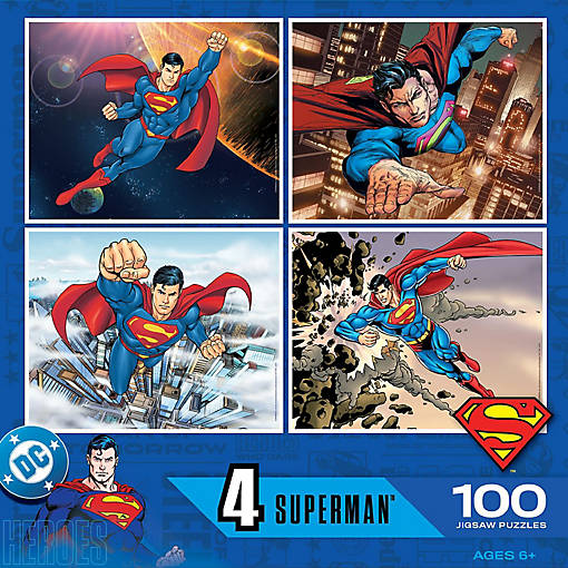 Superman 4-Pack 100 Piece Jigsaw Puzzles
