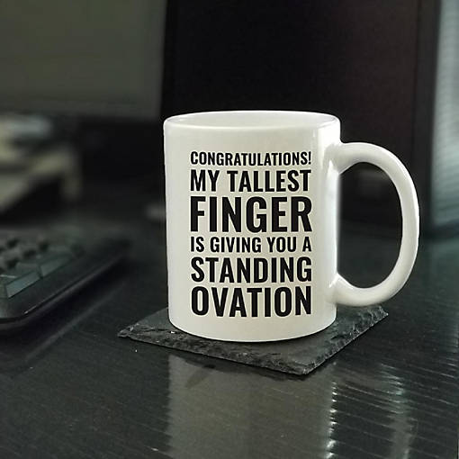 Tallest Finger Ovation ceramic mug