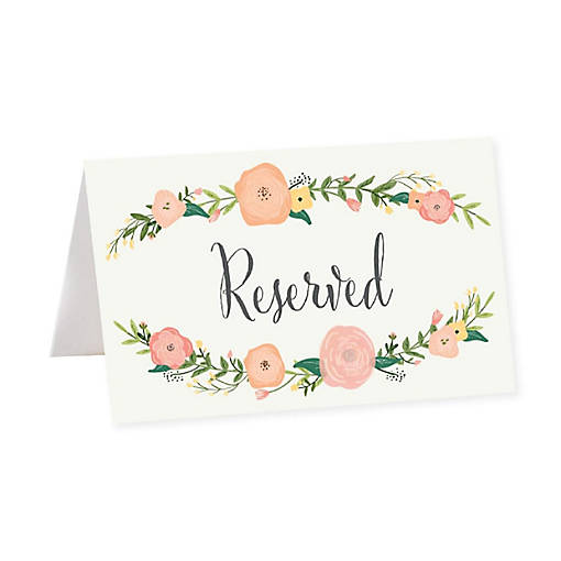 Tea Party Floral Reserved Table Tent