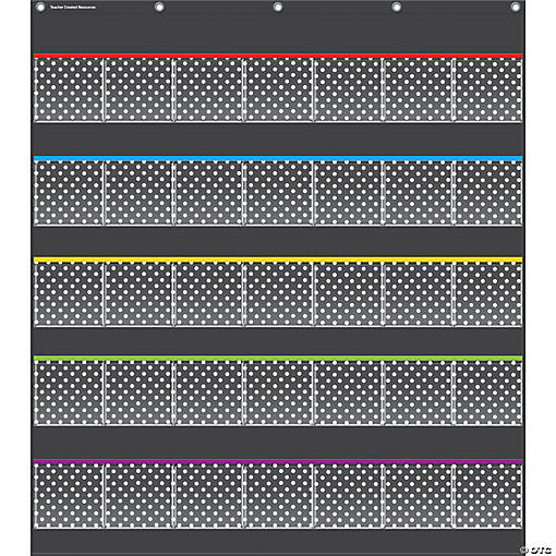 Teacher Created Resources Black Polka Dots Storage Pocket Chart