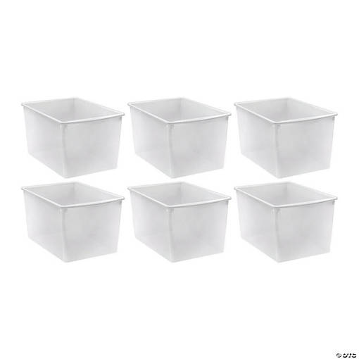 Teacher Created Resources&amp;#174; Plastic Multi-Purpose Bin, Clear, Pack of 6