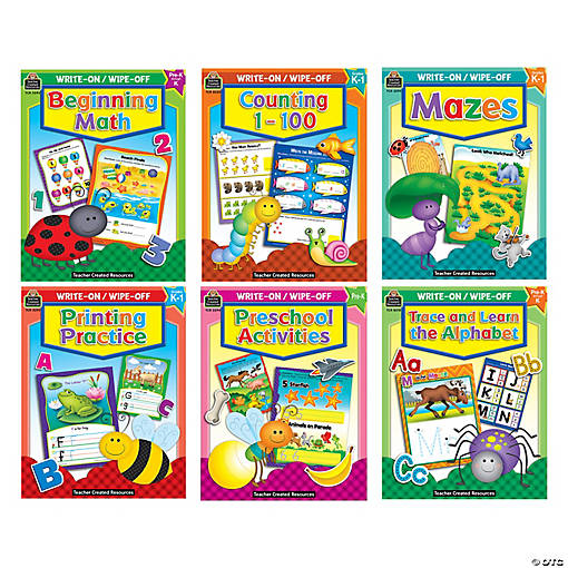 Teacher Created Resources Ultimate Early Learning Write &amp; Wipe Activity Book Kit  Math, Reading, Writing, and Puzzles
