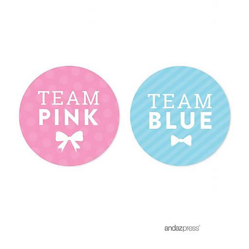 Team Pink Team Blue Labels 40-Pack