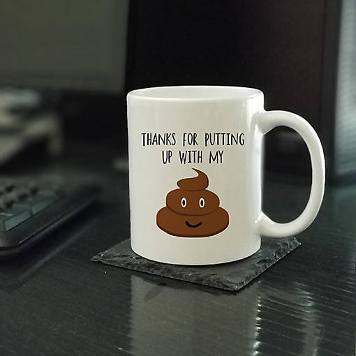 Thanks for Putting Up ceramic mug