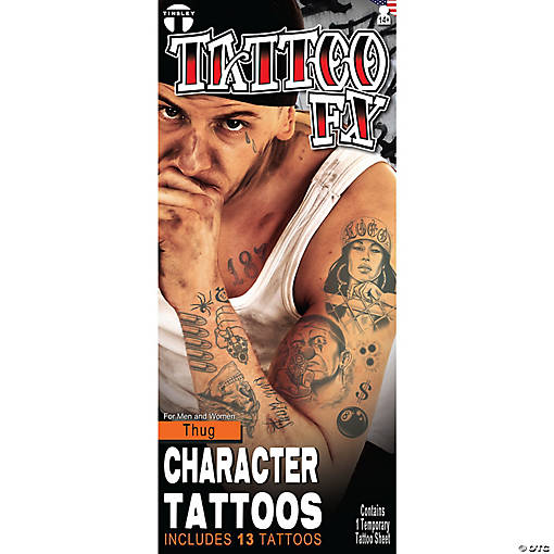Tinsley Transfers Character Thug Temporary Tattoos