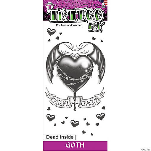 Tinsley Transfers Goth Dead Inside Temporary Tattoo