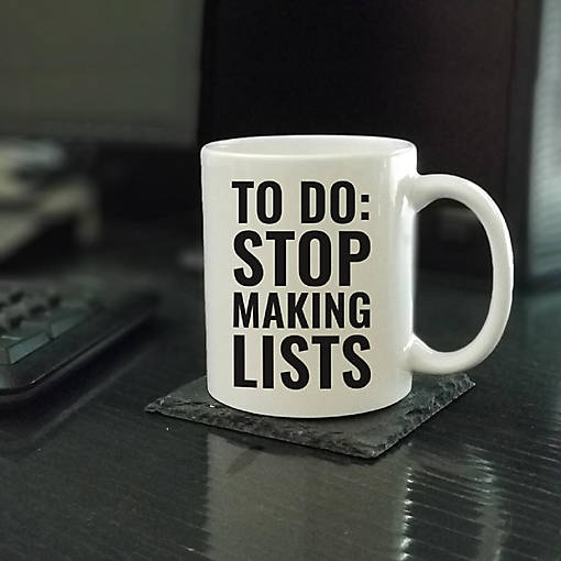 To Do Stop Lists ceramic mug