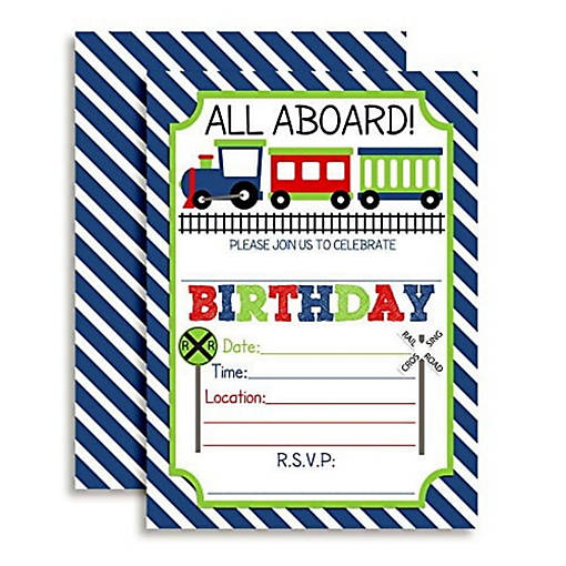 Train Birthday Invitations 40pcs. by AmandaCreation