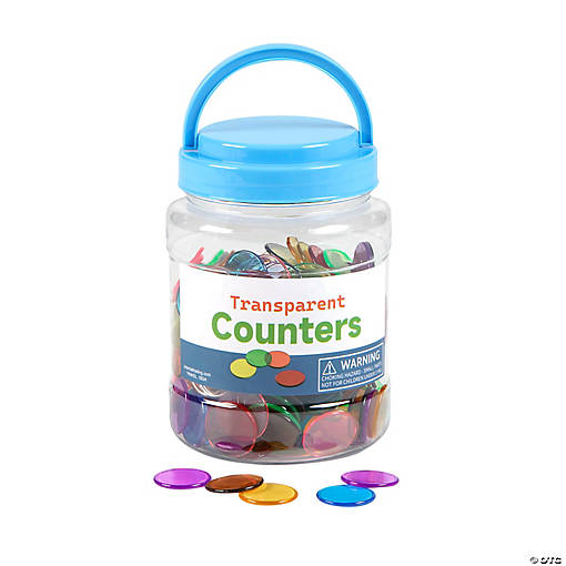 Translucent Rainbow Chip Counters with Storage Jar - 300 Pc.