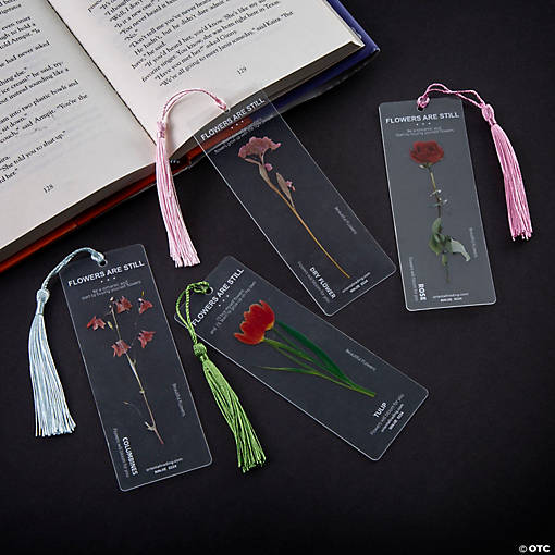 Transparent Flower Bookmarks - 12 Pc.
