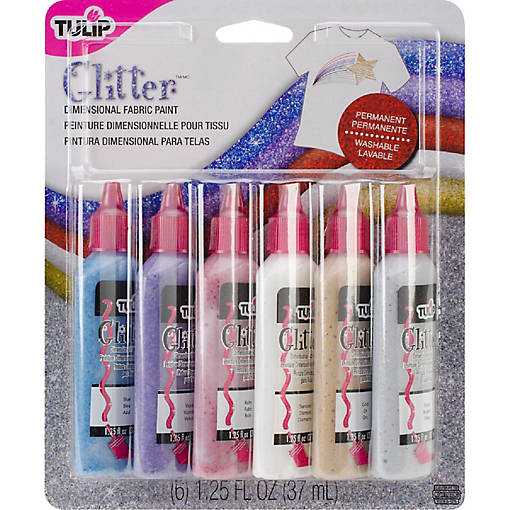 Tulip Dimensional Fabric Paints 1.25oz 6/Pkg-Glitter