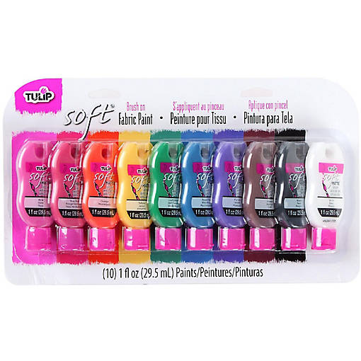 Tulip Soft Brush On Fabric Paint 1oz 10/Pkg-Assorted