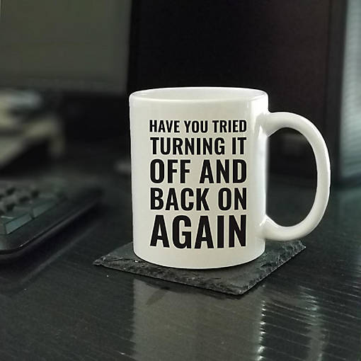 Turn It Off Back On ceramic mug