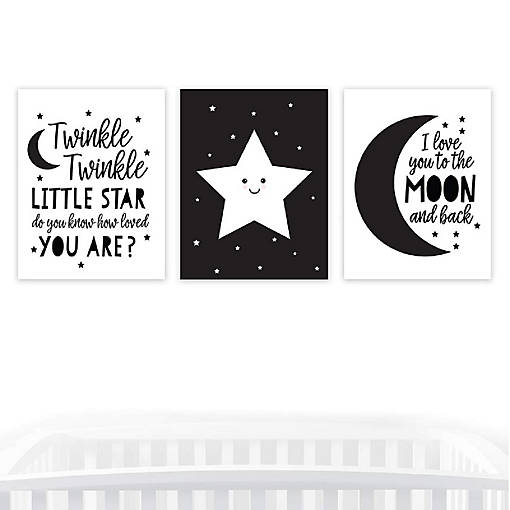 Twinkle Star Moon Back 8.5x11in 3pk