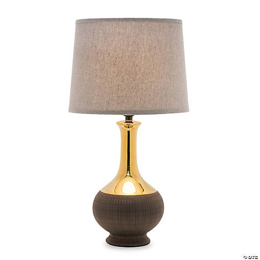Two Tone Ceramic Table Lamp 22"H Ceramic/Linen MaProper 60W