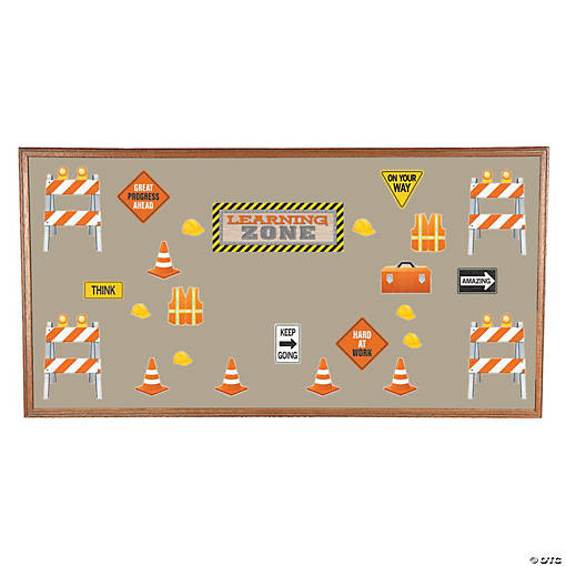 Under Construction Learning Zone Bulletin Board Set - 60 Pc.