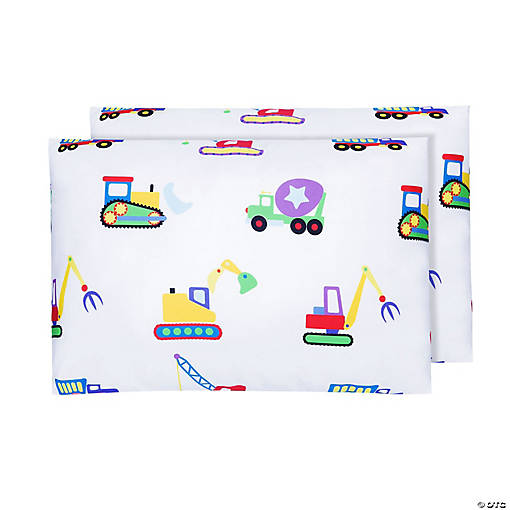 Under Construction Microfiber Pillowcases - Toddler (2 pk)