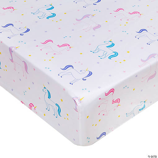 Unicorn Microfiber Fitted Crib Sheet