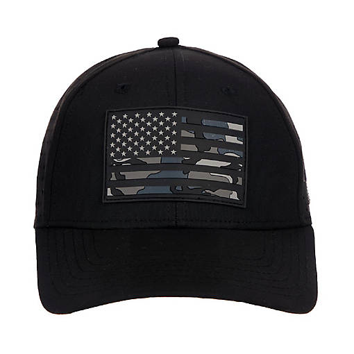 USA American Flag Patch 6-Panel Black Pre-Curved Snapback Hat