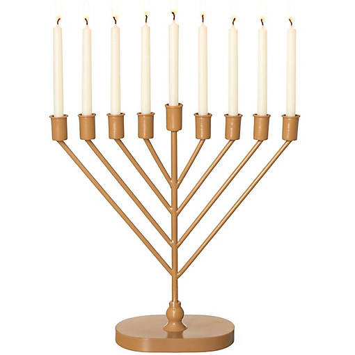 V-SHAPED MID-CENTURY MENORAH GOLD
