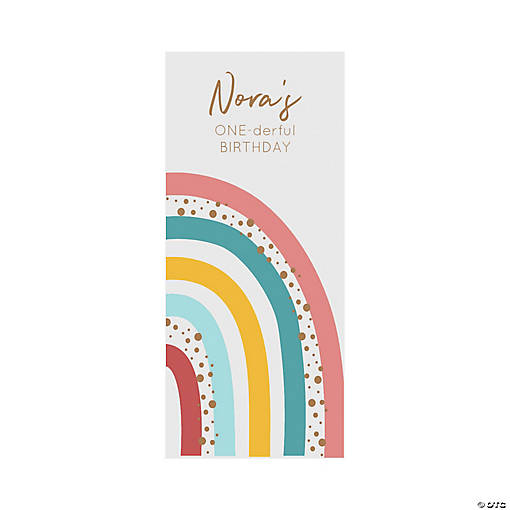 Vertical Boho Rainbow Backdrop Custom Banner