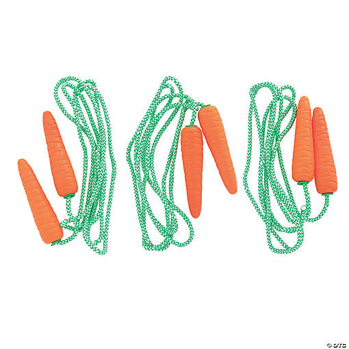 Vibrant Easter Carrot Jump Ropes - 12 Pc. for Spring Fun