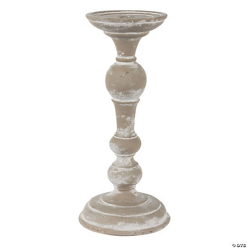 Vickerman 13" White Candlestick Polyresin