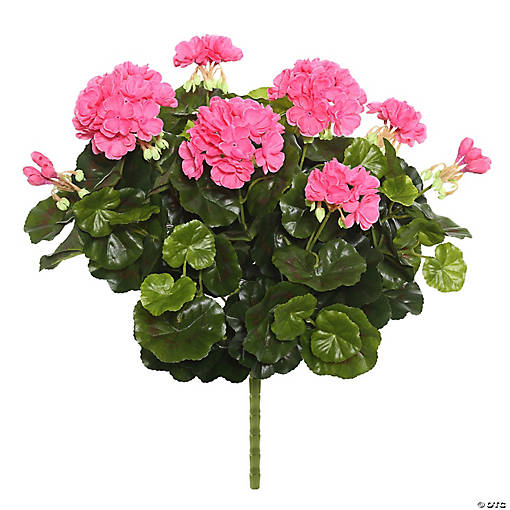Vickerman 17.5" Artificial Pink Polyester Geranium Bush