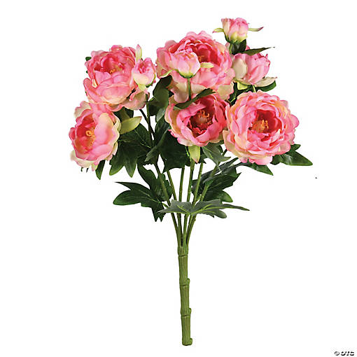 Vickerman 19" Artificial Light Pink Peony Bush.