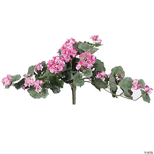 Vickerman 22" Artificial Light Pink Geranium Hanging.