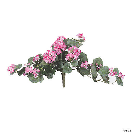 Vickerman 22" Artificial Light Pink Geranium Hanging