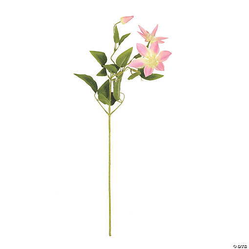 Vickerman 25" Artificial Pink Clematis Stem