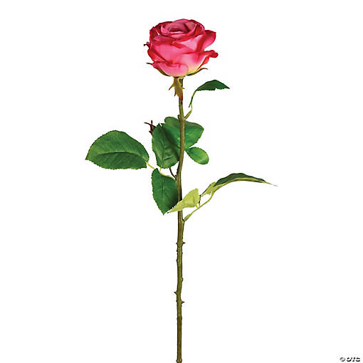 Vickerman 26" Artificial Deep Pink Rose Stem, 6 per Bag