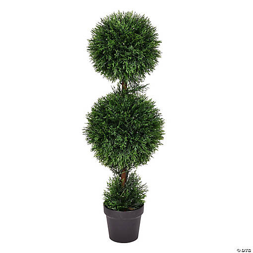 Vickerman 3' Artificial Double Ball Green Cedar Topiary