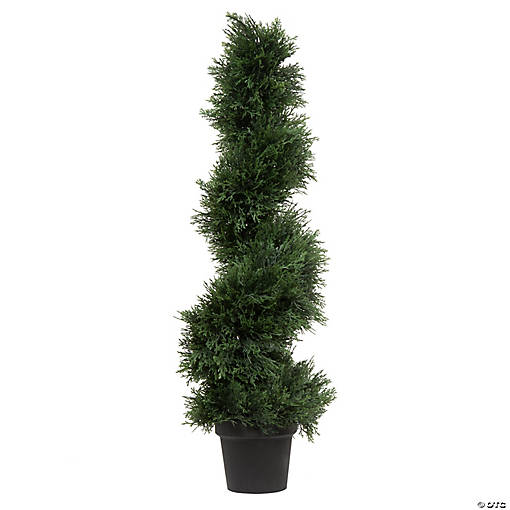 Vickerman 3' Artificial Potted Green Cedar Spiral Tree