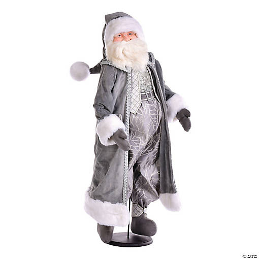 Vickerman 3' Silver Santa Doll with Stand