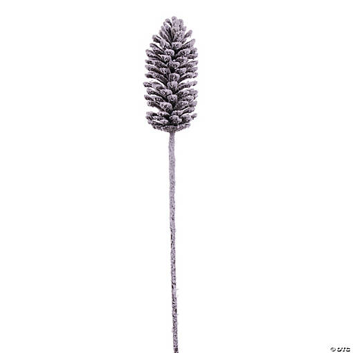 Vickerman 30" Glitter Artificial Snow Pinecone Stem, 2 per bag.