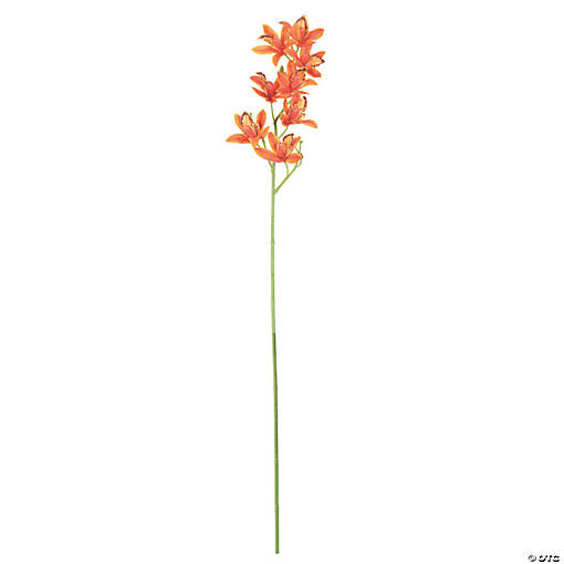 Vickerman 32" Artificial Orange Orchid Stem