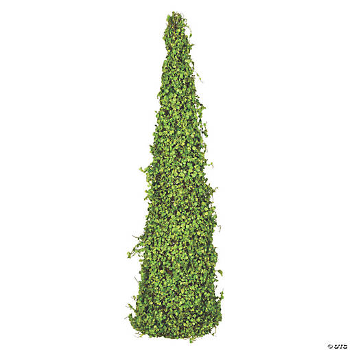 Vickerman 36'' Green Mini Leaves Cone Topiary
